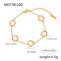 304 Stainless Steel Elegant Simple Style Plating Flower Acrylic Shell Bracelets Earrings Necklace main image 4