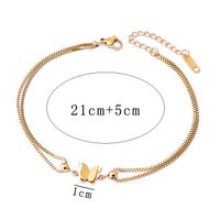 Elegant Luxurious Sweet Butterfly Titanium Steel Inlay Rhinestones 18K Gold Plated Women's Anklet main image 5