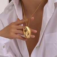 304 Stainless Steel 18K Gold Plated IG Style Simple Style Irregular Solid Color Pendant Necklace main image 1
