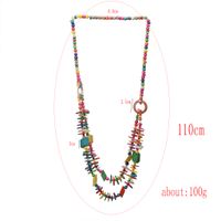 Vacation Sweet Color Block Wooden Beads Coconut Shell Charcoal Beaded Women's Layered Necklaces main image 2