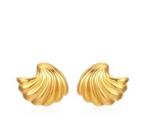 1 Pair Simple Style Classic Style Flower Plating 304 Stainless Steel Titanium Steel 18K Gold Plated Ear Studs main image 3
