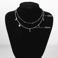 IG-Stil Stern Mond Zinklegierung Überzug Frau Doppellagige Halsketten main image 2
