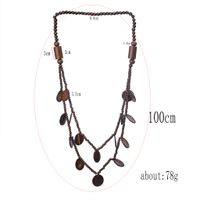 Vintage Style Ethnic Style Classic Style Geometric Round Wooden Beads Coconut Shell Charcoal Beaded Women's Double Layer Necklaces main image 2
