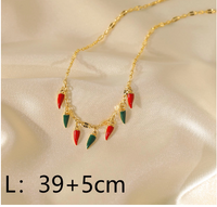 Wholesale IG Style Bohemian Modern Style Chili Copper 14K Gold Plated Pendant Necklace main image 2