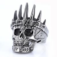 Hip-Hop Streetwear Geometric Skull 304 Stainless Steel Men's Rings sku image 6