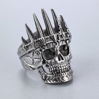Hip-Hop Streetwear Geometric Skull 304 Stainless Steel Men's Rings main image 4