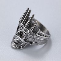 Hip-Hop Streetwear Geometric Skull 304 Stainless Steel Men's Rings main image 6