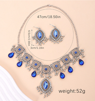Vintage Style Water Droplets Antique Silver Rhinestones Alloy Wholesale Jewelry Set main image 3