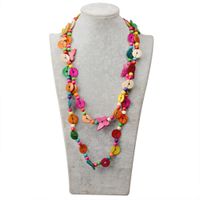 Vintage Style Ethnic Style Classic Style Butterfly Wooden Beads Coconut Shell Charcoal Beaded Women's Double Layer Necklaces main image 4