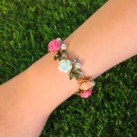 Wholesale Jewelry Elegant Sweet Classic Style Water Droplets Flower Alloy Rhinestones Inlay Bracelets main image 6