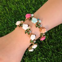 Wholesale Jewelry Elegant Sweet Classic Style Water Droplets Flower Alloy Rhinestones Inlay Bracelets main image 5