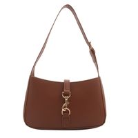 Women's Pu Leather Solid Color Vintage Style Classic Style Hook Loop Crossbody Bag sku image 2