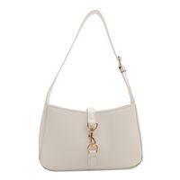 Women's Pu Leather Solid Color Vintage Style Classic Style Hook Loop Crossbody Bag sku image 3