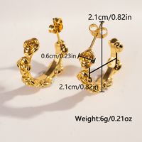 1 Pair Casual Vintage Style C Shape Geometric Heart Shape Plating 304 Stainless Steel 18K Gold Plated Ear Studs main image 2