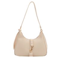 Women's Pu Leather Solid Color Classic Style Hook Loop Underarm Bag sku image 2