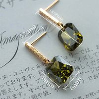 1 Pair Elegant Glam Rectangle Inlay Sterling Silver Zircon Ear Studs main image 3