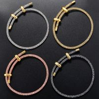 Copper 18K Gold Plated Casual Classic Style Shiny Plating Inlay Round Zircon Tennis Bracelet main image 3