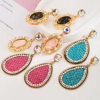 1 Pair Casual Vacation Classic Style Water Droplets Plating Inlay Alloy Glass Glass 14K Gold Plated Drop Earrings main image 1