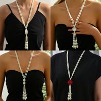Simple Style Color Block Imitation Pearl Beaded Women's Sweater Chain main image 6