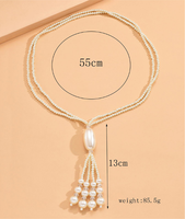 Simple Style Color Block Imitation Pearl Beaded Women's Sweater Chain main image 4