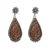 1 Pair Casual Vacation Modern Style Color Block Plating Inlay Alloy Turquoise Turquoise Silver Plated Drop Earrings main image 6