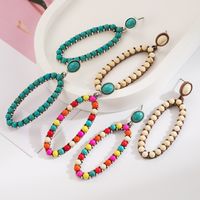 1 Pair Casual Vacation Modern Style Color Block Plating Inlay Alloy Turquoise Turquoise Silver Plated Drop Earrings main image 4