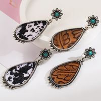 1 Pair Casual Vacation Modern Style Color Block Plating Inlay Alloy Turquoise Turquoise Silver Plated Drop Earrings main image 5