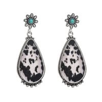 1 Pair Casual Vacation Modern Style Color Block Plating Inlay Alloy Turquoise Turquoise Silver Plated Drop Earrings sku image 5