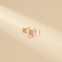 1 Pair Elegant Sweet Simple Style Cherry Hollow Out Inlay Copper Zircon Ear Studs main image 2