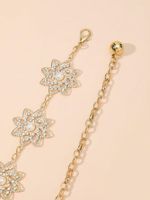 Casual Simple Style Flower Alloy Inlay Rhinestones Pearl Women's Chain Belts main image 4