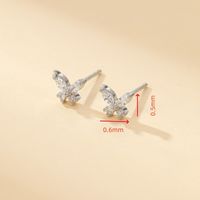 1 Pair Sweet Simple Style Classic Style Butterfly Inlay Copper Zircon Ear Studs main image 2