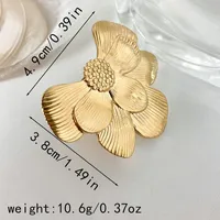 304 Stainless Steel 14K Gold Plated IG Style Sweet Plating Round Flower Open Rings main image 2