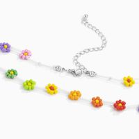 Lässig Pastoral Einfacher Stil Blume Gänseblümchen Kunststoff Perlen Frau Halskette main image 5