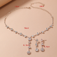 Elegant Lady Bridal Geometric Artificial Crystal Artificial Rhinestones Artificial Crystal Alloy Wholesale Earrings Necklace Jewelry Set main image 2