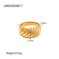 316 Stainless Steel  18K Gold Plated IG Style Classic Style Plating Solid Color Rings main image 2