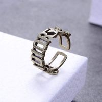 Copper Simple Style Asymmetrical Letter Open Rings main image 3