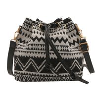 Women's Linen Color Block Classic Style String Shoulder Bag sku image 5