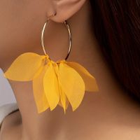 1 Pair Vacation Bohemian Maple Leaf Flower Alloy Cloth Drop Earrings main image 5