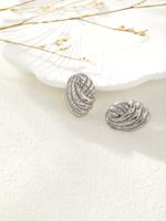 1 Pair Retro Exaggerated Classic Style Stripe Plating 304 Stainless Steel 18K Gold Plated Ear Studs main image 5