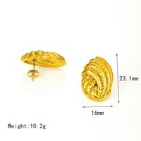 1 Pair Retro Exaggerated Classic Style Stripe Plating 304 Stainless Steel 18K Gold Plated Ear Studs sku image 2
