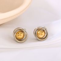 1 Pair Vintage Style Modern Style Classic Style Ball Plating 304 Stainless Steel 18K Gold Plated Ear Studs main image 7