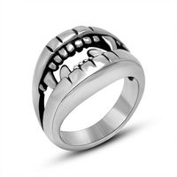 IG Style Retro Cool Style Teeth 304 Stainless Steel Polishing Men's Rings sku image 3