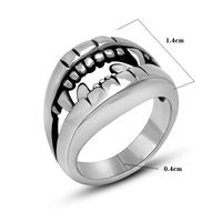 IG Style Retro Cool Style Teeth 304 Stainless Steel Polishing Men's Rings main image 2