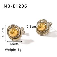1 Pair Vintage Style Modern Style Classic Style Ball Plating 304 Stainless Steel 18K Gold Plated Ear Studs main image 2