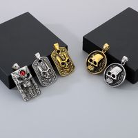 1 Piece 26*42mm Diameter 32mm 304 Stainless Steel 18K Gold Plated Skull Pendant Chain main image 1