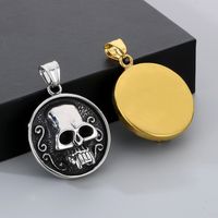 1 Piece 26*42mm Diameter 32mm 304 Stainless Steel 18K Gold Plated Skull Pendant Chain main image 6