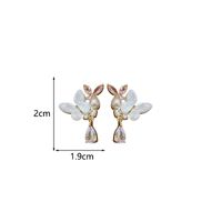 1 Pair Modern Style Sweet Classic Style Water Droplets Butterfly Inlay Copper Imitation Pearl Zircon Ear Studs main image 2