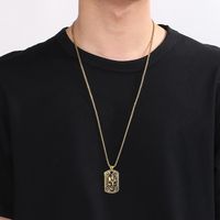 1 Piece 26*42mm Diameter 32mm 304 Stainless Steel 18K Gold Plated Skull Pendant Chain main image 9