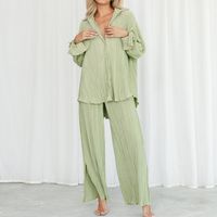 Women's Casual Solid Color Cotton Blend Polyester Patchwork Pants Sets main image 4