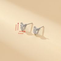1 Pair Cute Sweet Simple Style Animal Round Inlay Copper Zircon Ear Studs main image 4